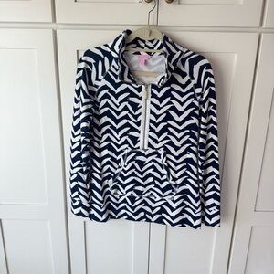 Lily Pulitzer Sweater Popover - Got Lucky Bird- Navy/White - small